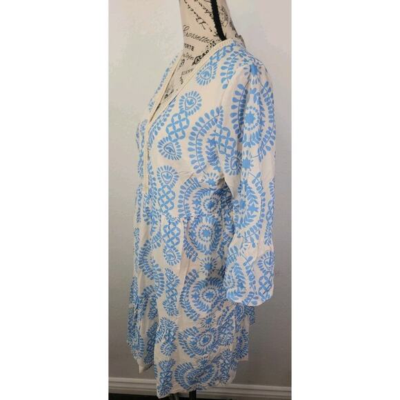 Saiph Lab Santorini Cotton Dress Womens SZ Medium Coastal Lagenlook NEW - Picture 5 of 12